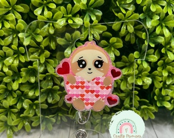 Love sloth badge reel, cute valentine gift for teachers, valentines day gift idea for best friend, work bestie gift for galentines