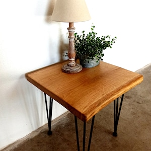 Wooden table bedside table coffee table side table oak wood stool oak top tree edge