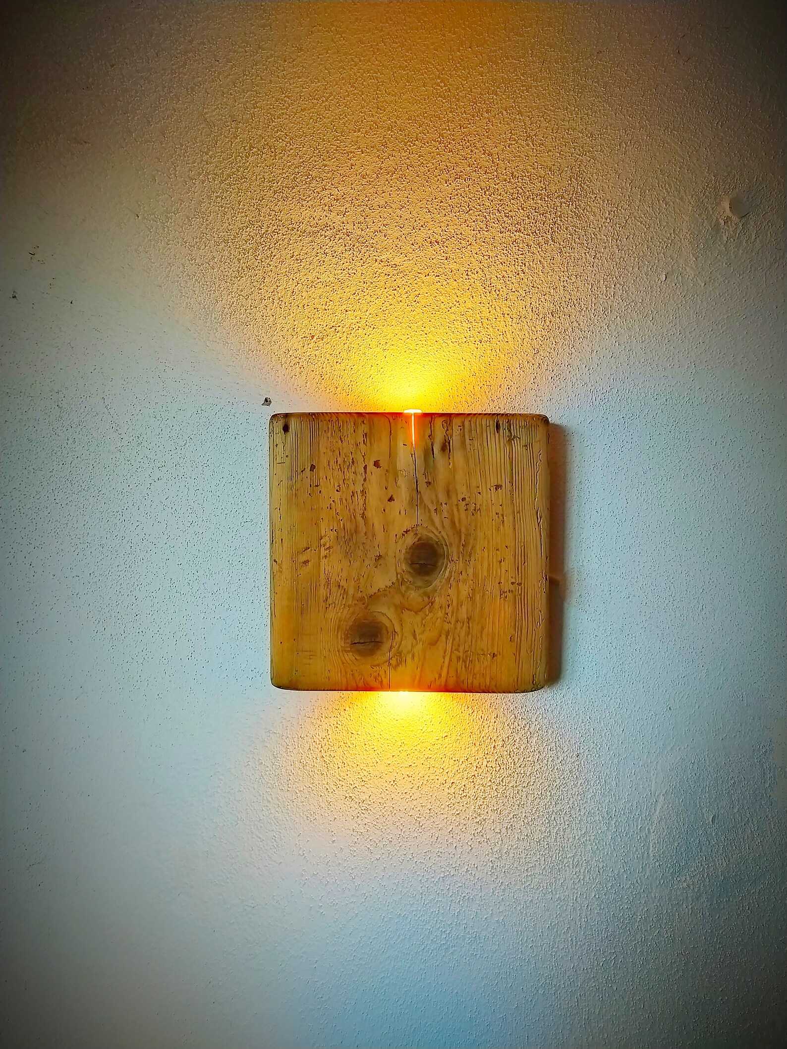LED wood lamp reclaimed wood wall lamp Flamed Up and Downlight Etsy