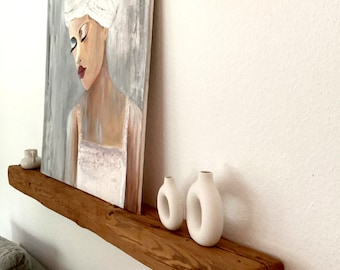 Wandregal Hängeregal Altholzbalken Fire place Mantel