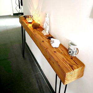 Console sideboard reclaimed wood chest of drawers wooden table beam table hallway table bar table country house image 1