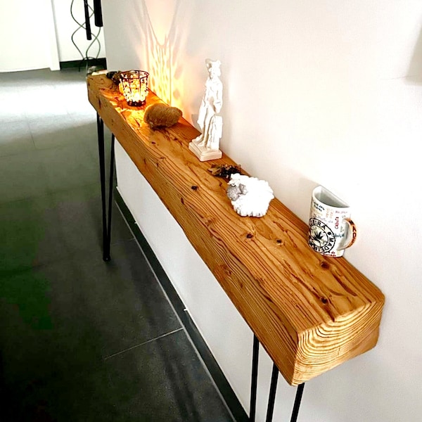 Buffet console commode en bois de récupération table en bois table à poutres table de couloir table de bar maison de campagne