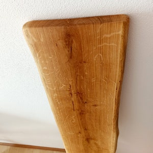 Oak plank, window sill, bath shelf, tree edge, table top, vanity unit