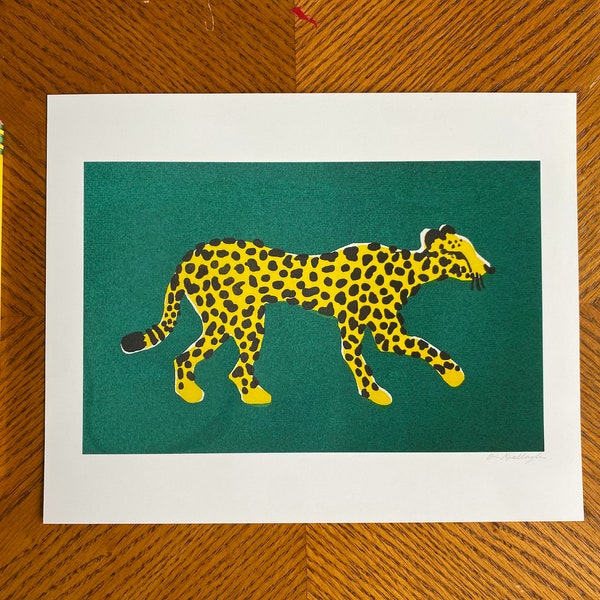 Leopard | wall art | dorm print | art print | screenprinting |