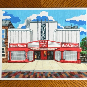 Brick Street | 8x10 inch | POSCA Acrylic Paint Pen Drawing Art Print