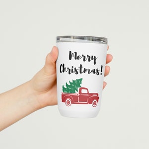 Vintage Christmas Tumbler | Retro Truck Tumbler | Christmas Gift | Retro Christmas Tumbler | Merry Christmas Tumbler | Coffee Tumbler