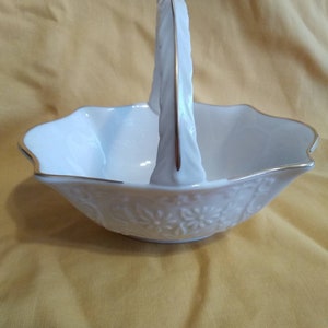 Vintage Lenox Ivory And Gold Floral Basket