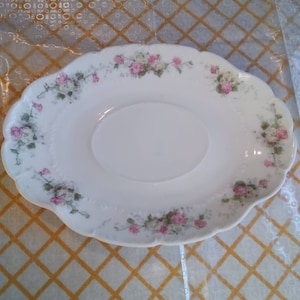 Vintage Limoges France L.R.L. Porcelain Floral Serving Dish
