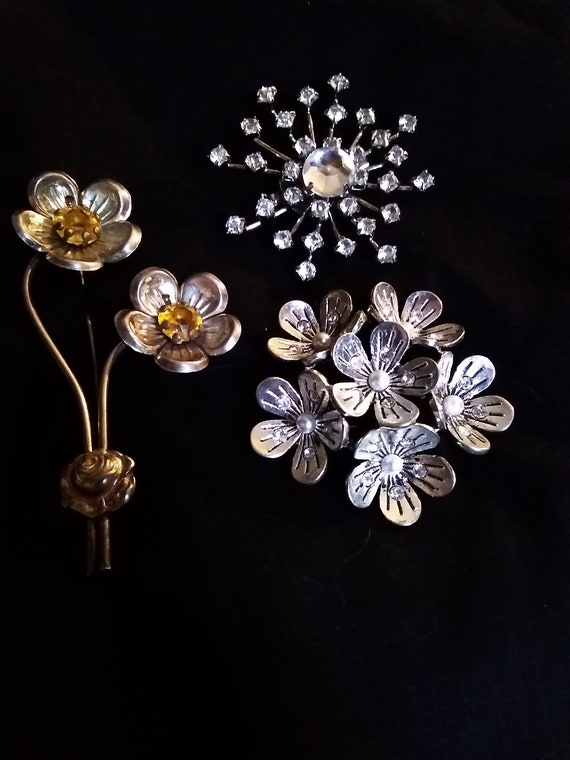 Lot Of Three Vintage Brooches