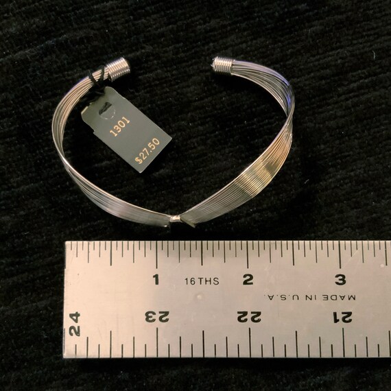 TRIFARI Silver Tone Wire Cuff Bracelet NOS Tags - image 5