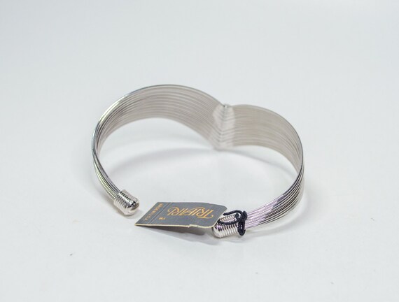 TRIFARI Silver Tone Wire Cuff Bracelet NOS Tags - image 6