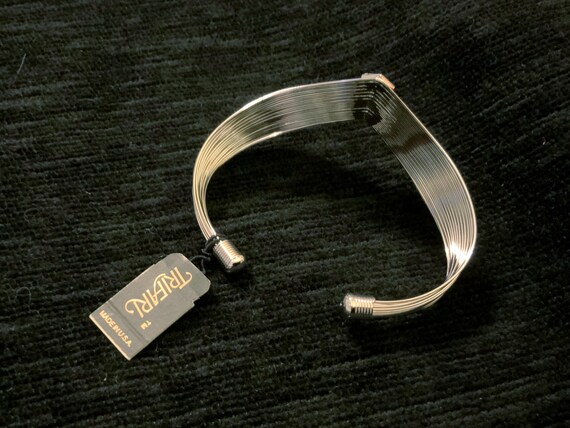 TRIFARI Silver Tone Wire Cuff Bracelet NOS Tags - image 4