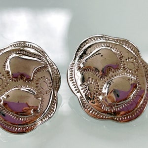 Vintage Signed TRIFARI TM Southwestern Silver Tone Earrings | Elephant, Bear, Fish, Butterfly | Clip on or Pierced