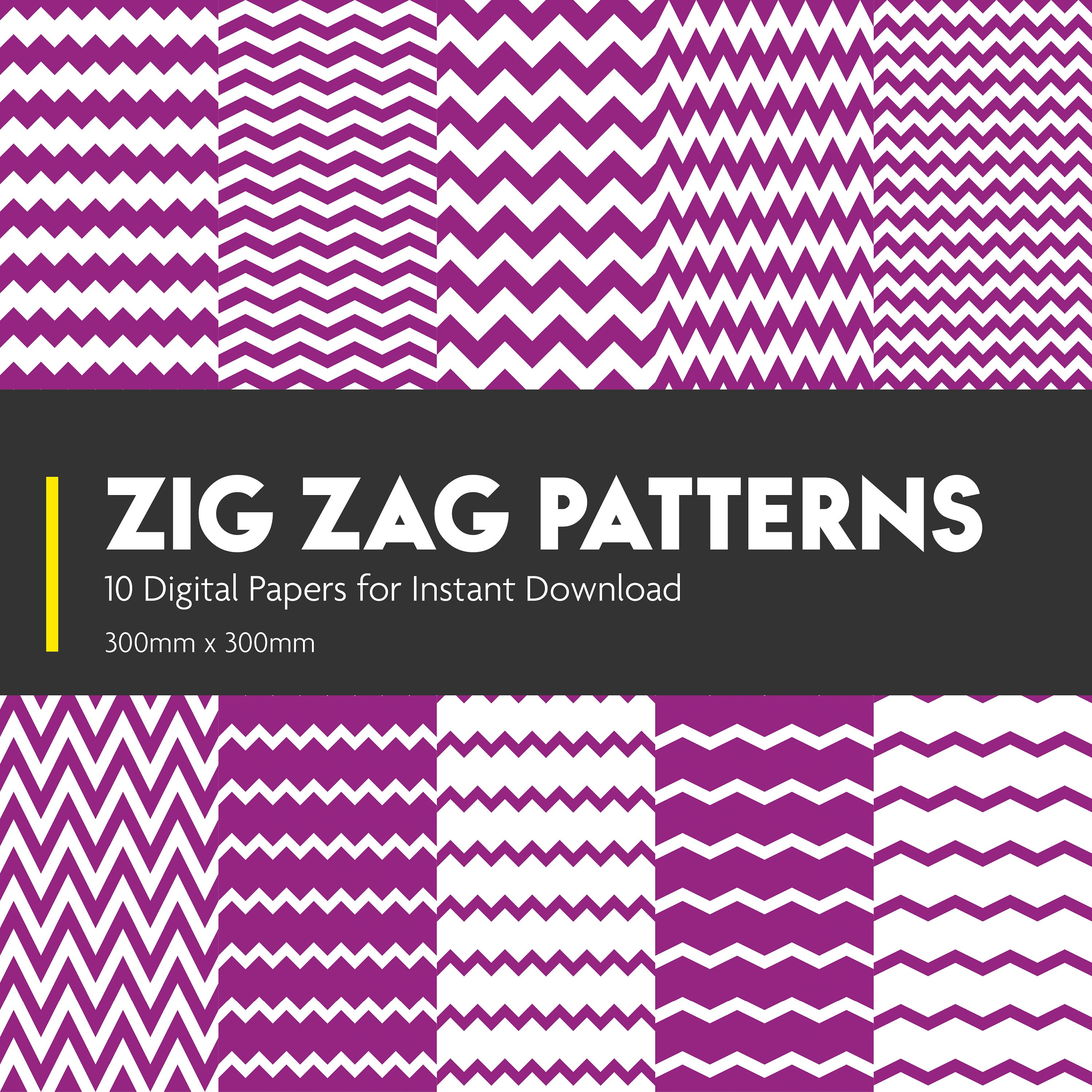 Zig Zag Pattern Digital Paper Seamless Purple Etsy
