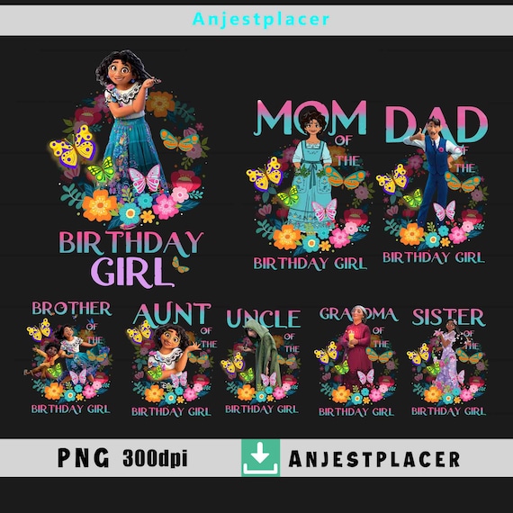 Bundle Family Birthday Girl Png, Birthday Png, Png Images Digital 300dpi