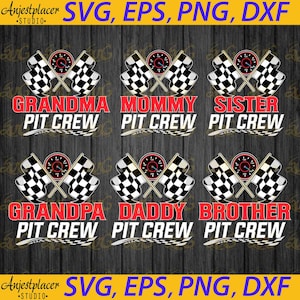 Mommy Pit Crew SVg, Daddy Pit Crew Svg, Sister Pit Crew Svg, Brother Svg, Cartoon Svg, Cricut File, Clipart, Svg, Png, Eps, Dxf