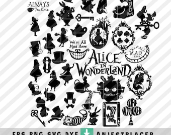 Alice In Wonderland SVG It/'s Always Tea Time Mad Hatter Svg Png Eps Dxf Vector Files for Cricut /& Silhouette Instant Download Svg Quotes