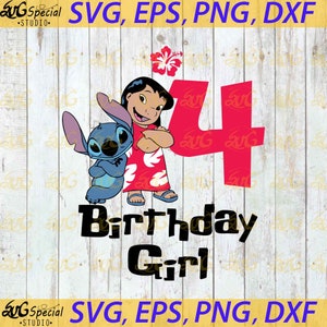 4th Birthday Girl Svg, Geburtstag svg, Cricut Datei, Clipart, Svg, png, eps, dxf