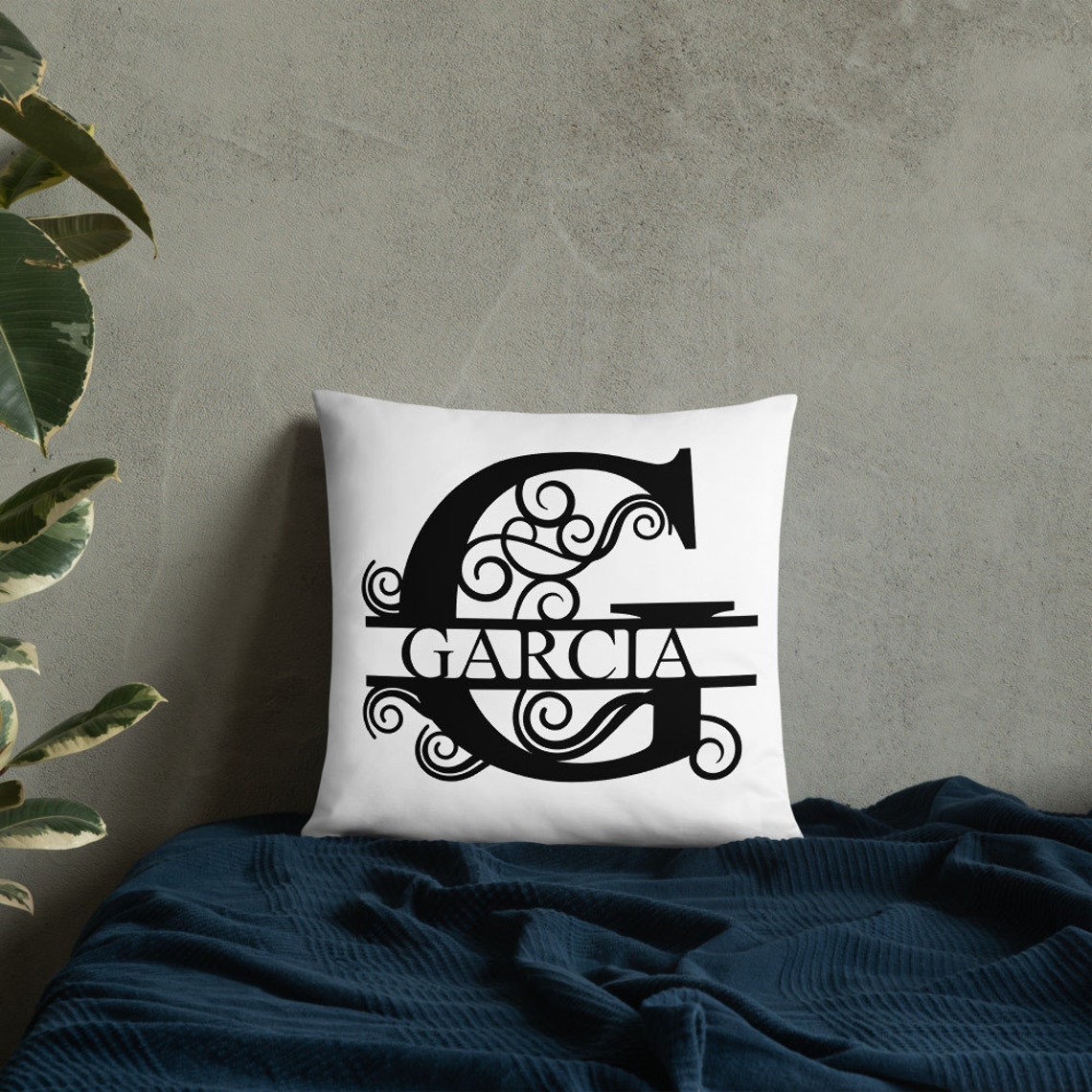 Monogram pillow case monogram throw pillow monogram pillowcase Etsy