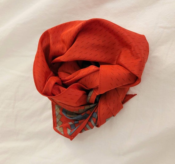 PEGGY OLSON SCARF -- Red Silk Ugna Tie Mad Men 19… - image 1