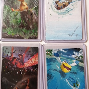 Zamów niestandardową kartę Pokemon, malowanie, rozszerzoną grafikę, ręcznie malowaną