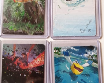 Auftragsarbeit Pokemon Karte Kunstmalerei altersgedehnt handgemalt