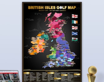 British Isles Scratch off Golf Map