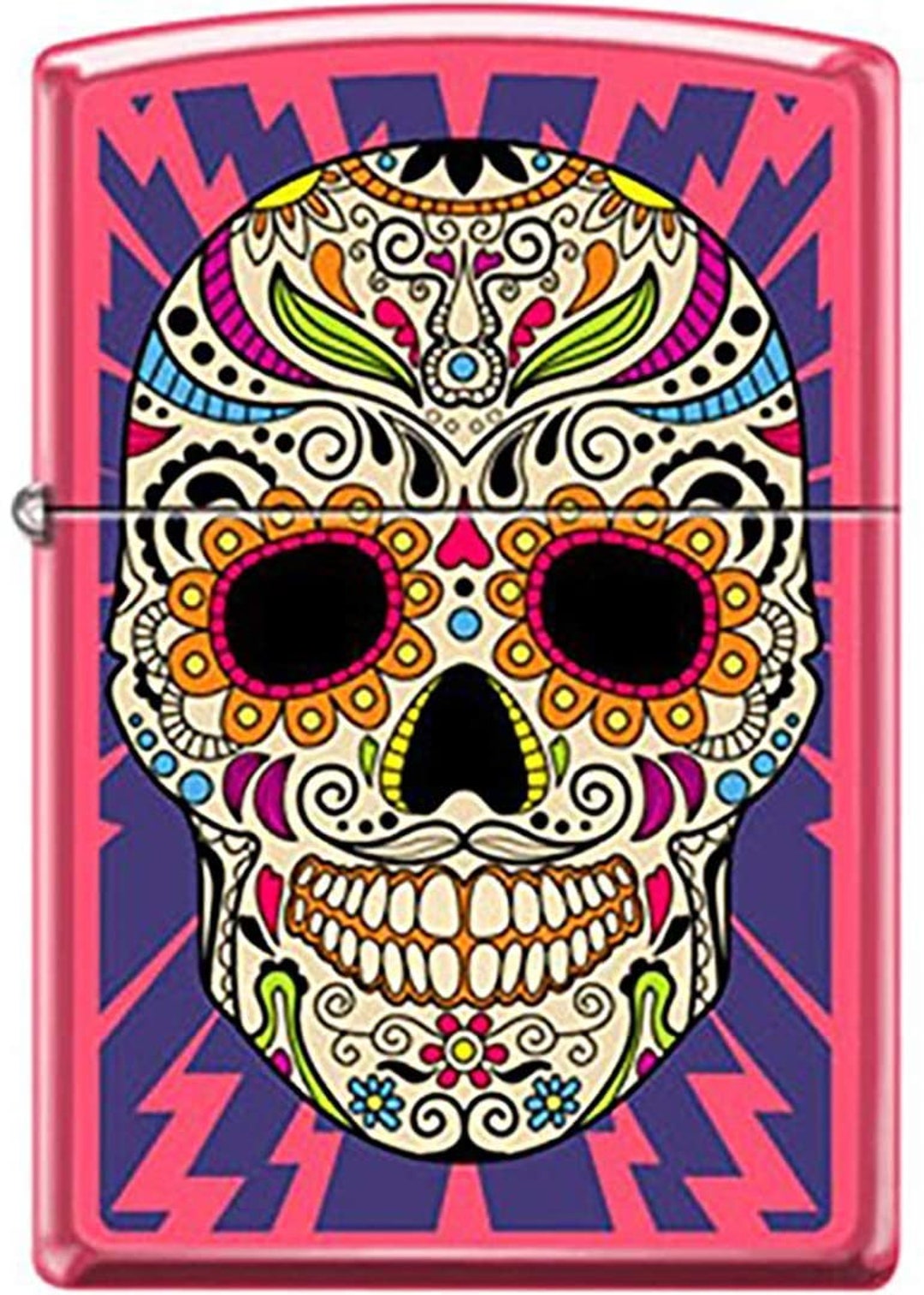 Zippo Sugar Skull With Lightning Bolts Pink Matte Lighter - Etsy