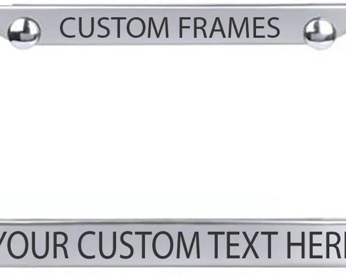 Custom License Plate Frame Laser Engraved Stainless Steel Etsy