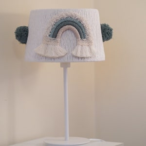 Sage-Neutral Macrame Table Lampshade