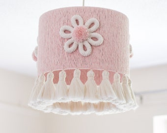Pink Tassel Handmade Lampshade, STELLA, Made to order, Uk Made