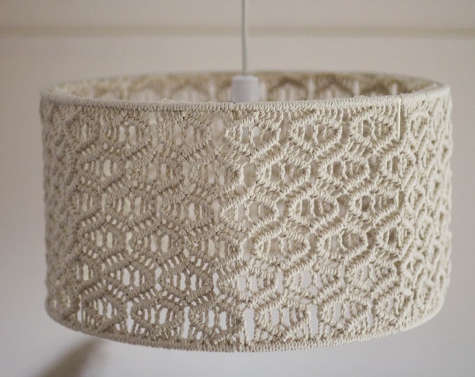 Large Macrame Easyfit Shade Ivory Macrame Rope - Etsy