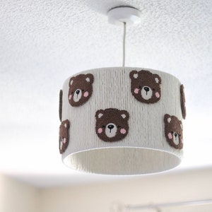 LAMPSHADE, Bear Lampshade, Nursery Ceiling Lampshade, Kids Room Lampshade, Drum Shade, Teddy-Bear Lamp, Gender Neutral Lampshade, Bear Lamp