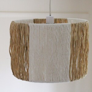 Raffia-Macrame LampShade for any room| Hand-made shade| Natural Raffia Lampshade Drum Ceiling or Table/Floor LampShade