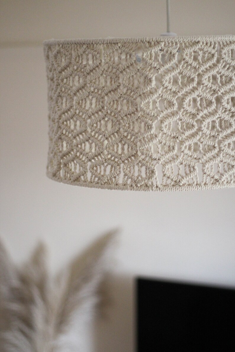 Large Macrame Easyfit Shade Ivory Macrame Rope - Etsy