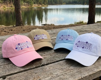 Alzheimer's Awareness Dad Hat: Lila Baumwolltwill Cap mit Schleife