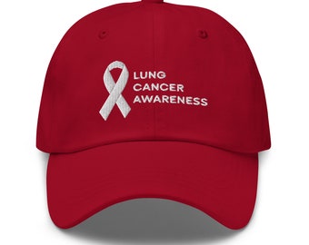 Lung Cancer Awareness Dad Hat: Bestickte Baumwolltwill Kappe