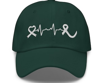 Lung Cancer Awareness Dad Hat: Bestickte Bandmütze