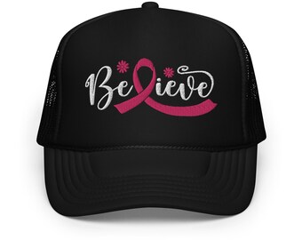 Breast Cancer Awareness Foam trucker hat Breast Cancer Awareness Dad Cap | Breast Cancer Awareness Gift for Mom | Support Breast Cancer