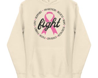 Unisex Brustkrebs Bewusstsein Hoodie | Brustkrebs Bewusstsein Hoodie | Brustkrebs Bewusstsein Geschenk für Mama oder Papa | Unterstütze Brustkrebs