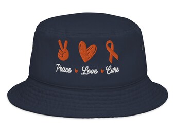Kidney Cancer Awareness Bucket Hat: Orange Band Unterstützung