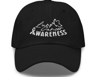 Lung Cancer Awareness Dad Hat: Bestickte Baumwolltwill Kappe