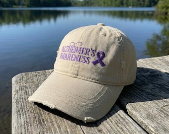 Gorra de papá angustiada para concienciar sobre el Alzheimer / Gorra de papá para concienciar sobre el Alzheimer / Regalo para mamá o papá para concienciar sobre el Alzheimer / Apoyo a la enfermedad de Alzheimer