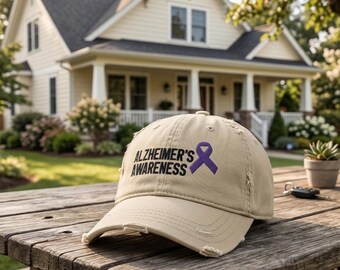 Alzheimer's Awareness Dad Hat: Lila Band-Unterstützung