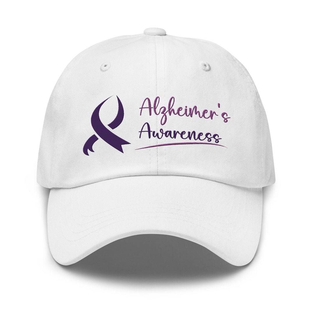 Alzheimer's Awareness Hat, Alzheimer's Cap, Alzheimer's Purple Ribbon