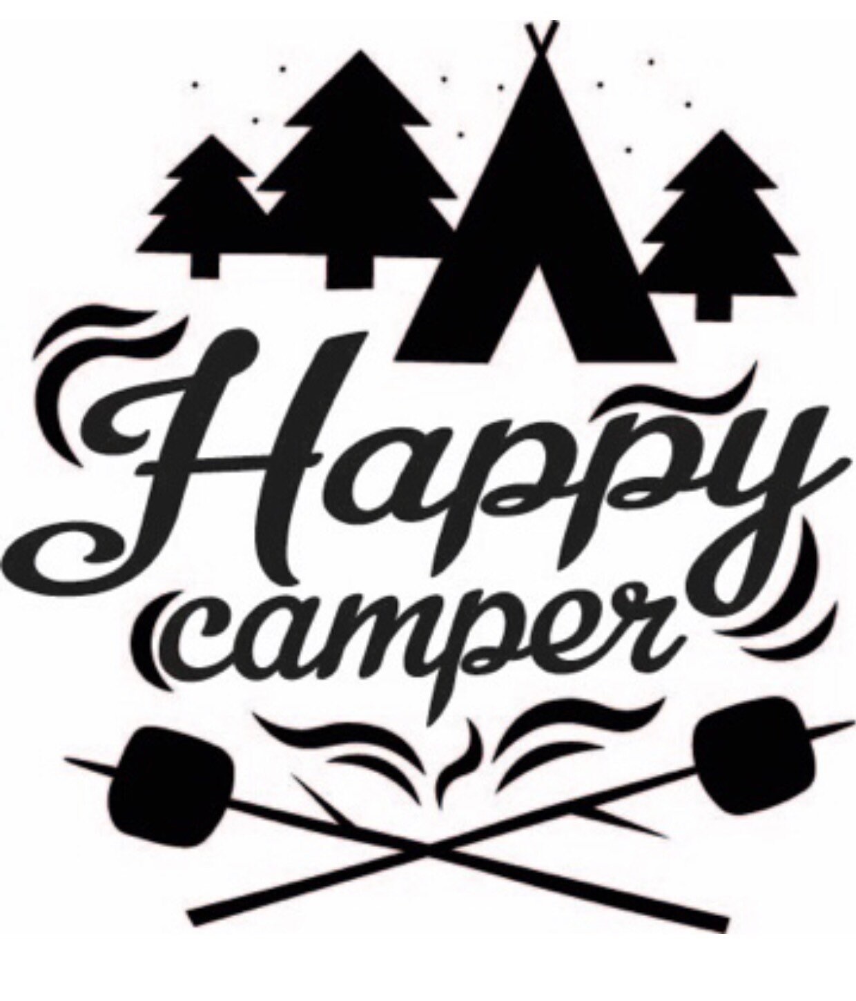 Happy Camper Decal Cute Wilderness Vinyl Decal for Cup or Car Camping ...