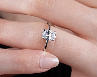 1.5CT Oval Cut Ring : Sterling Silver or Gold