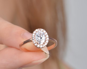 Details about / Simulated 925 Sterling Silver Yellow Oval Double Round Halo CZ Ring for Women