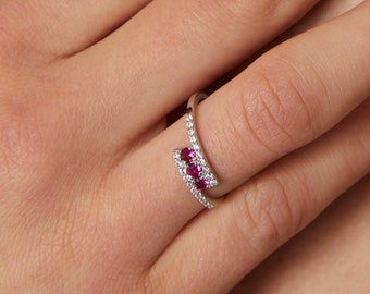 14k Solid Gold Ruby  Ring ,  July Birthstone Ring , Personalized Gifts , Gemstone Rings