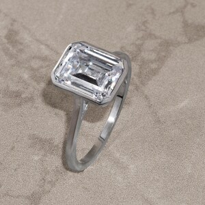 Cz emerald clearance cut engagement rings